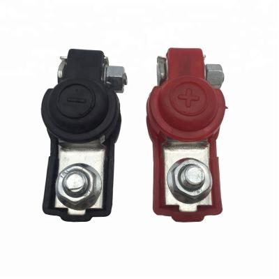 China 2Pcs 12V Connecting Cable Quick Release Battery Clamp Terminal Connector With Cover Positive &Negative for sale