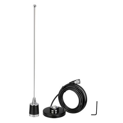 China Stainless Steel VHF UHF 144/430MHz NMO Dual Band Mobile Radio Antenna With Mount Antenna Base RG58 Magnetic Coaxial Cable Retevis MR200 for sale