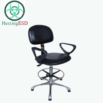 China (Size) ESD Adjustable High Quality Black Anti-Static PU Leather Chair for Electronics Lab Industrial Office Work School Safe Production Cleanroom for sale