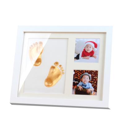 China Modern Simplicity Hand and Foot Print Keepsake Photo Frame Baby Hand and Foot Pad Photo Frame Newborn for sale