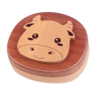 China Cute Solid Wooden Baby Deciduous Tooth Box Newborn Kids Deciduous Tooth Keepsake Box China Baby Tooth Box for sale