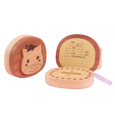 China China Meaningful Wooden Fairy Tooth Shaped Keepsake Baby Keepsake Storage Box for sale