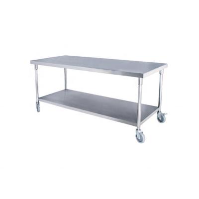 China Factory Direct Selling Easily Assembled Can Be Customized Commercial Workbench Stainless Steel Work Table With Wheels For Kitchen for sale