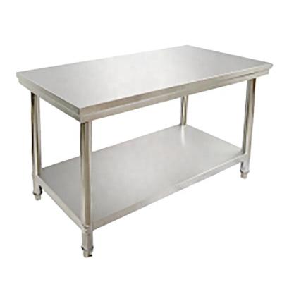 China Easily Assembled Custom Size 201 304 Stainless Steel Commercial Free Standing Kitchen Work Tables With Under Shelf for sale