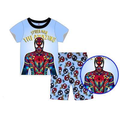 China 2022 Breathable Boys Short Pajamas T-shirt Pants Set Children Cartoon Car Dog Hero Sleep Suit for sale