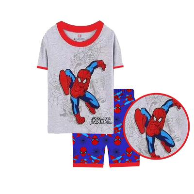 China 2022 Boys Nightgown Breathable Shorts T-shirt Pants Pajamas Set Kids Cartoon Wonder Sleep Suit for sale