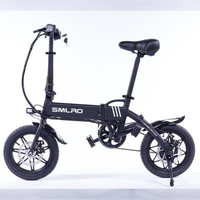 China Hot Sale SMLRO Aluminum Alloy Folding 14 Inch Electric Bicycle 36V 250W 8Ah Square Tube Mini Lithium Battery ebike e bike for sale