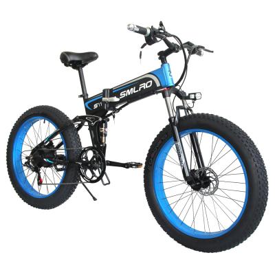 China Aluminum Alloy SMLRO 7 Speed ​​26 Inch 48V 500W Electric Bike 10AH Electric Bicycle Snow Mountain Battery for sale