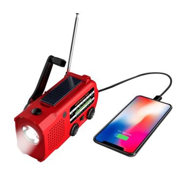 China PORTABLE Solar Hand Crank AM Noaa FM 5000mah Time Rechargeable Radio with Reading Light and Mobile Phone Charger for sale