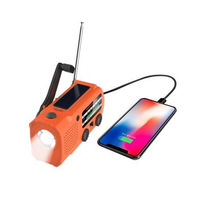 China PORTABLE Portable Flashlight Solar Power 4000mAh Hand Crank Charging AM FM WB NOAA Radio Speaker for sale