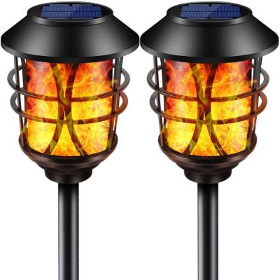 China Hot Outdoor Waterproof Solar Torch Metal Solar Torch Outdoor Amazon Sale Lantern Night Lights Yard Garden Patio Flickering Decorative Lamp for sale