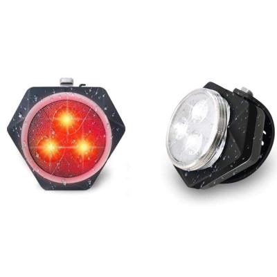 China Outdoor Rechargeable Bicycle Headlight 3 LED Light ABS With USB Charger Front Torch Rear Tail Light Waterproof Bike Red White for sale