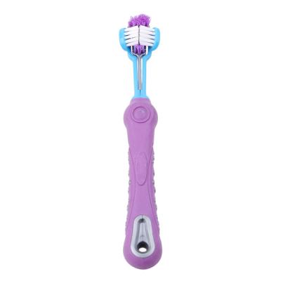 China Three Sided Pet Toothbrush Dog Brush Addition Bad Breath Tartar Viable Three Sided Teeth Care Dog Cat Cleaning Mouth for sale