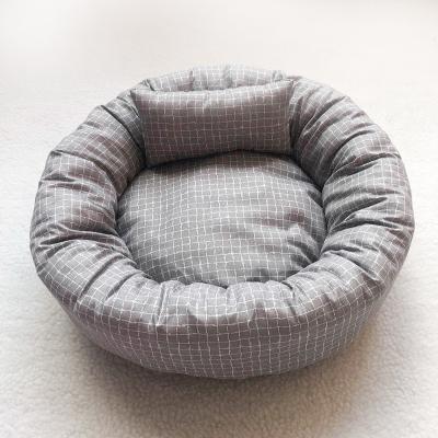 China Cooling Round Pet Bed With Removable Cushion For Dog And Cat Soft Washable for sale