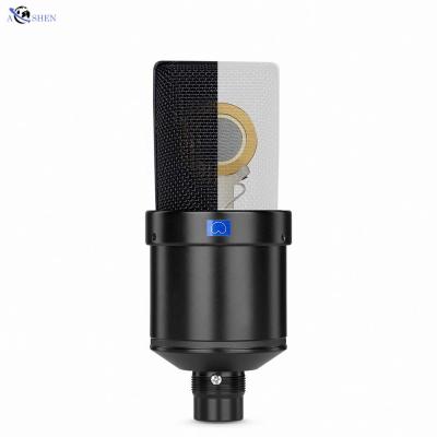 China High Sensitive Professional Large Diaphragm Cardioid Condenser Microphone with MIC Shock Mount for Studio Live Singing Recording Streaming for sale