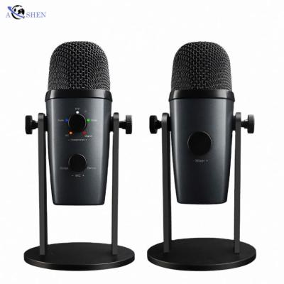 China With Mic Stand Professional Gaming Desktop Desktop Condenser Microphone For Samrtphone PC Broadcasting Recording for sale