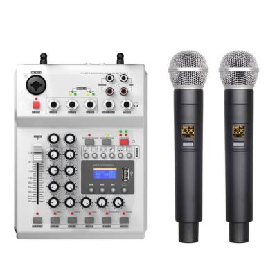 China Wholesale Professionl Wireless Microphone Handheld Dual Channel Audio Handheld Microphone UHF MIC Audio Mixer For Live Broadcast Recording Karaoke for sale