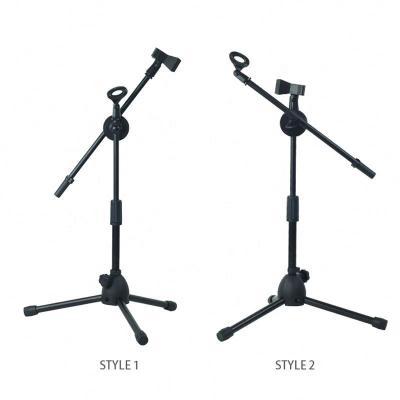 China Dual Mic Holder Adjustable Adjustable Microphone Floor Stand with Clip for Kids Singing Choir for sale