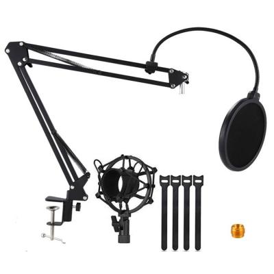 China Studio recording wholesale metal shock mount microphone arm stand MIC for livestream studio recording for sale