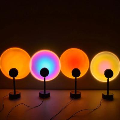 China USB Rainbow Light Atmosphere Night Lam Nordic Sun Laser Mini Table Sunset Modern Desktop Projection Lamp for sale