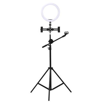 China 9 Color Stepless Dimming Glare Make Up Ring Light Mobile Phone Microphone Stand For Shooting Video for sale