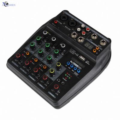 China NA Professional 4 Channel USB Audio Interface USB Interface Mixer Portable Small Mini Console for sale