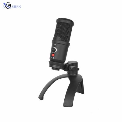 China Wholesale Professional Professional Monitor Jack USB Condenser Microphone Studio Recording With Tripod Desktop Stand For Recording for sale