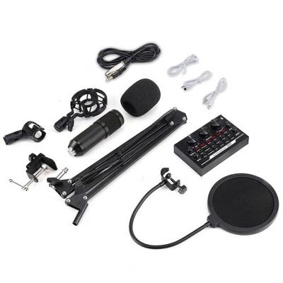 China Condenser Microphone + External Sound Card Set Wholesale Smartphone PC Mobile Phone Karaoke Factory OEM Promotional Microphone for sale