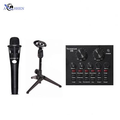 China Condenser Microphone + Set External Factory Sound Card Lavalier Home Broadcasting Microphone For Laptop Computer Streaming Microphone for sale