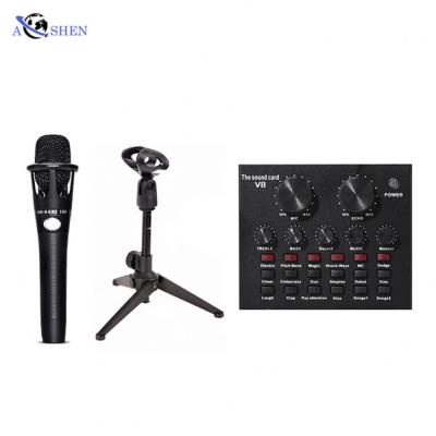 China Condenser Microphone + External Sound Card Set Customized Laptop Condenser Computer Audio Recording Microphone for sale