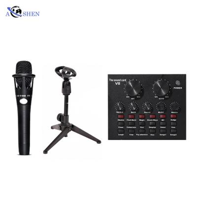 China Condenser Microphone + Set External Sound Card Made in China Computer PC Music Recording Studio Equipment Professional Audio for sale