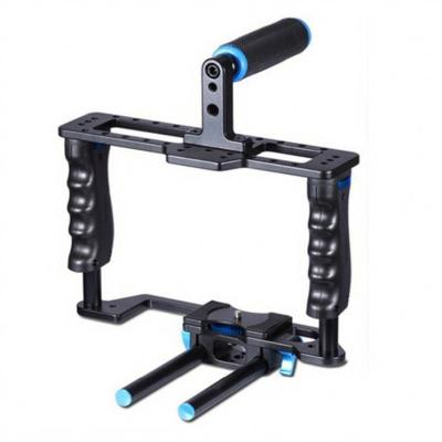 China Handheld Camera Cage Aluminum Alloy DSLR Video SLR Cage With Hand Grip Top Level 2.5 Kg for sale