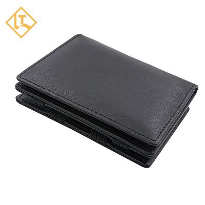 China High Quality Front Pocket Wallets RFID Card Holder Small RFID Blocking Card Holder Money Clip Leather Wallet for sale