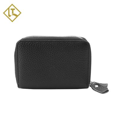 China Fashion High Quality Cowhide Leather Credit Card Wallet RFID Blocking Bank Card Holder for sale