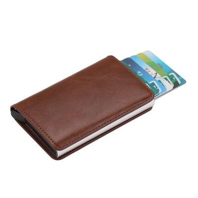 China Fashion Pop Wallet Credit Hot Selling Slim Minimalist Card Case For Men Rfid Blocking Mini Metal Card Holder for sale