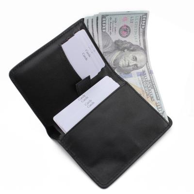 China RFID Customize Real Cowhide Leather RFID Blocking Front Pocket Handmade Leather Men's Bifold Wallet for sale