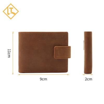 China Crazy Horse Wallet Men's Wallet Genuine Leather Small Slim Smart RFID Mens Genuine Leather Custom Engraved Logo Mens Wallets Leather for sale