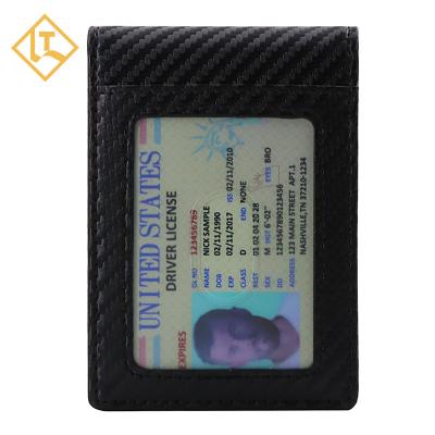 China OEM Front Pocket Genuine Leather Money Slim RFID Clip Folding Slim Money Clip Men Custom Money Clip for sale