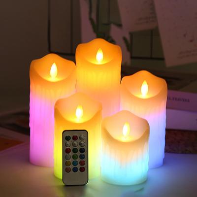 China Flameless Battery Operated Flameless Color Changing Led Candle Led Colorful Candle for sale