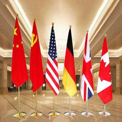 China High Quality Flag Pole FLYING Indoor Standing Flag Pole 2m 2.6m 3m For Conference Office Indoor Flag Pole With Stand for sale