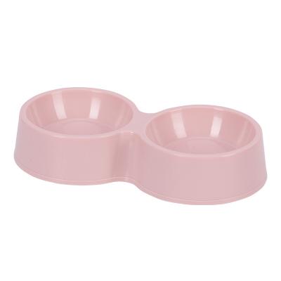 China New Pet Bowl Double Bowl Non-automatic Environmental Friendly Plastic Conductive Pet Feeding Bowl For Cats And Dogs To Drink Water for sale