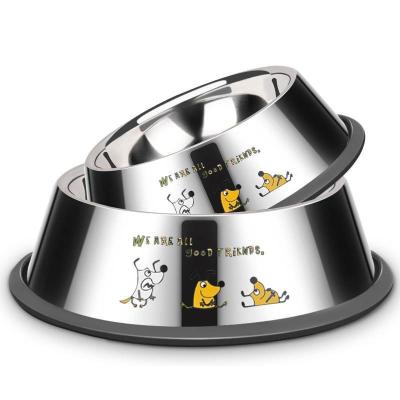 China Non-automatic New Listing Pet Stainless Steel Bowl Anti Bottom Slip And Anti Fall Pet Feeder for sale