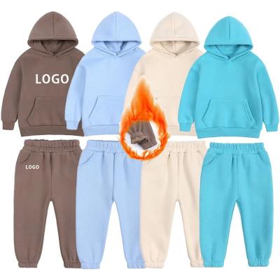 China OEM casual children's clothing winter boys and girls fleece sweater suit plush suit the new children's hooded sportswear for sale