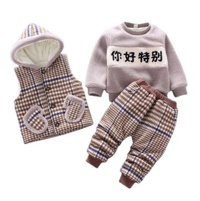 China 2021 New Design 100% Cotton For Boy Winter Three Piece Set for sale