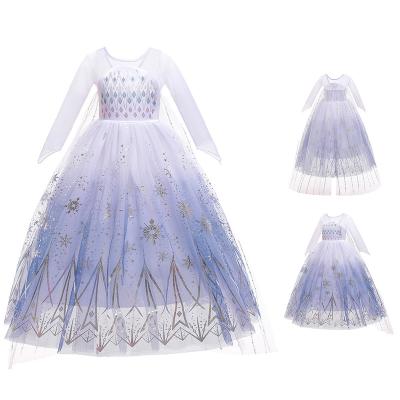 China 2021 New Breathable Dress Snowflake Printing Girls Dress Princess Dress Christmas Costume for sale