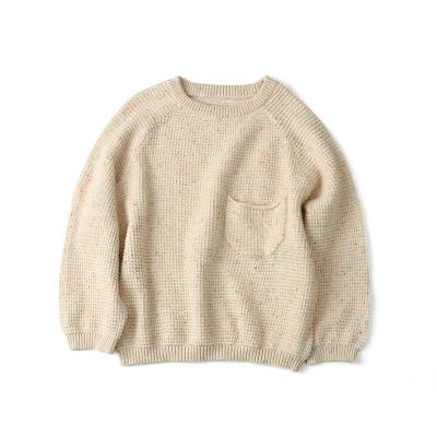 China European and American 2021 new style children's breathable sweater colorful cotton knitted round neck long-sleeved top for sale