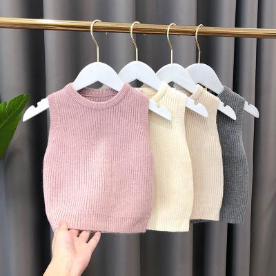 China Autumn And Winter Baby Sweaters Breathable For Girls To Keep Warm Wool Children's Vest Knitted Sweater for sale