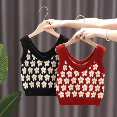 China Breathable V-Neck Girls Sweater Vest Autumn New Waistcoat Girl Baby 2021 Knitted Vest Children's Vest Sweater for sale