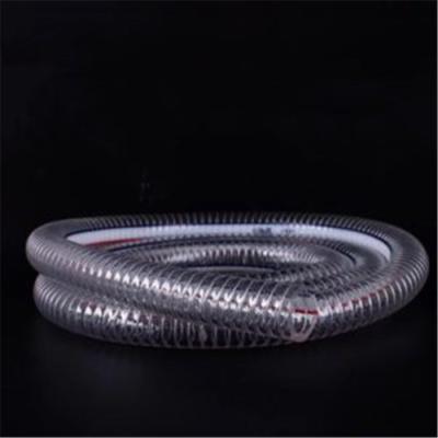 China Transparent water pump pvc steel wire reinforced suction hose for sale