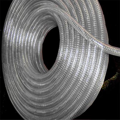 China Non-rolled steel wire inlaid reinforced spiral PVC hose for sale